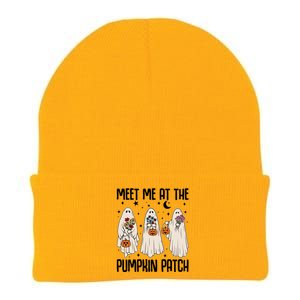 Meet Me At The Pumpkin Patch Ghost Floral Hippie Halloween Meaningful Gift Knit Cap Winter Beanie