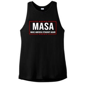 MASA Make America Straight Again Political Funny Sarcastic Ladies PosiCharge Tri-Blend Wicking Tank