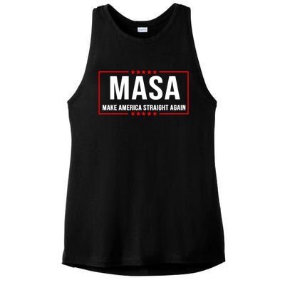 MASA Make America Straight Again Political Funny Sarcastic Ladies PosiCharge Tri-Blend Wicking Tank