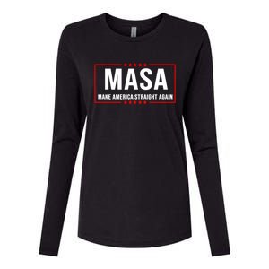 MASA Make America Straight Again Political Funny Sarcastic Womens Cotton Relaxed Long Sleeve T-Shirt