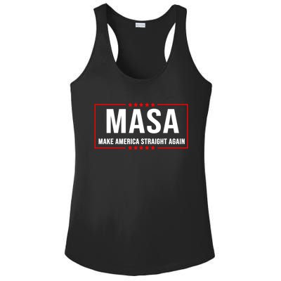 MASA Make America Straight Again Political Funny Sarcastic Ladies PosiCharge Competitor Racerback Tank