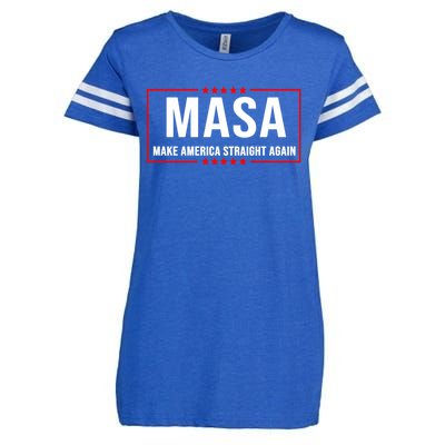 MASA Make America Straight Again Political Funny Sarcastic Enza Ladies Jersey Football T-Shirt