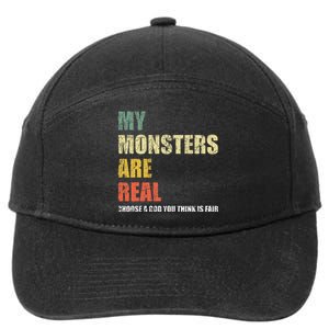 My Monsters Are Real 7-Panel Snapback Hat