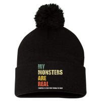 My Monsters Are Real Pom Pom 12in Knit Beanie