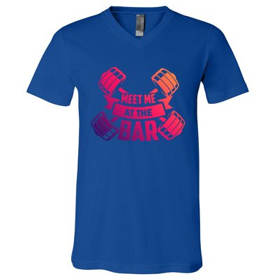 Meet Me At The Bar Workout Gift V-Neck T-Shirt