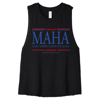 Maha Make America Healthy Women's Racerback Cropped Tank