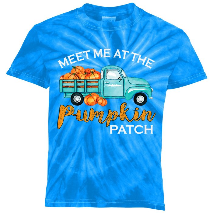 Meet Me At The Pumpkin Patch Pickup Fall Thanksgiving Xmas Gift Kids Tie-Dye T-Shirt