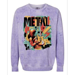 Metal Music Abstract Colorblast Crewneck Sweatshirt