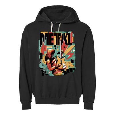 Metal Music Abstract Garment-Dyed Fleece Hoodie