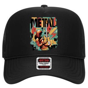 Metal Music Abstract High Crown Mesh Back Trucker Hat