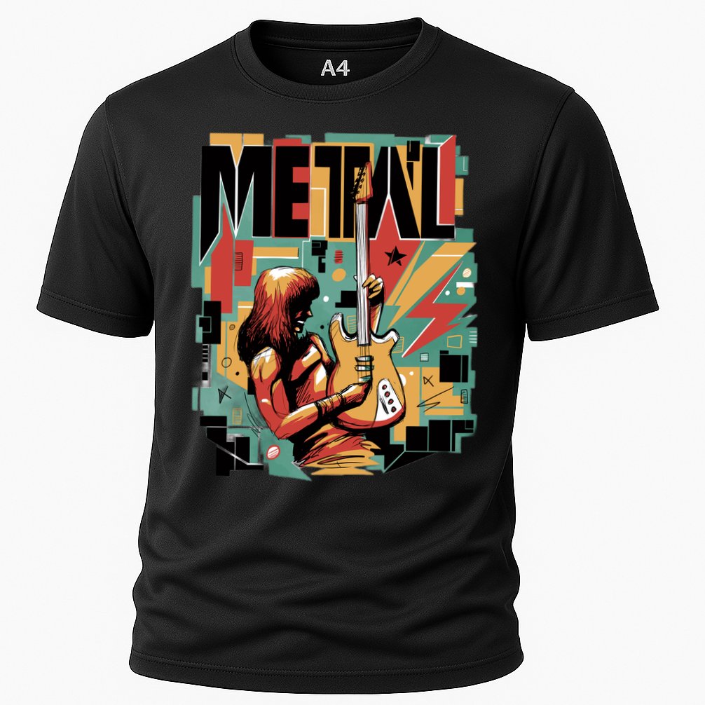 Metal Music Abstract Cooling Performance Crew T-Shirt