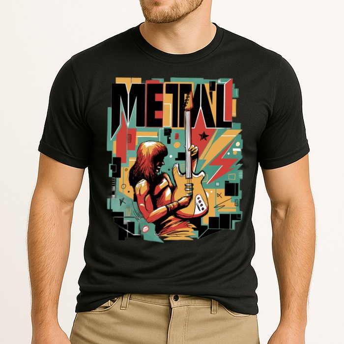 Metal Music Abstract Cooling Performance Crew T-Shirt