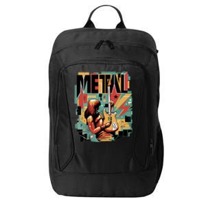 Metal Music Abstract City Backpack