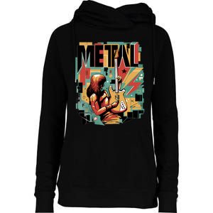 Metal Music Abstract Womens Funnel Neck Pullover Hood