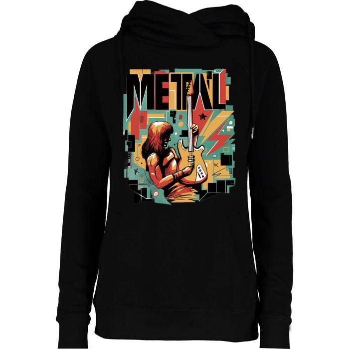 Metal Music Abstract Womens Funnel Neck Pullover Hood