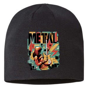 Metal Music Abstract Sustainable Beanie