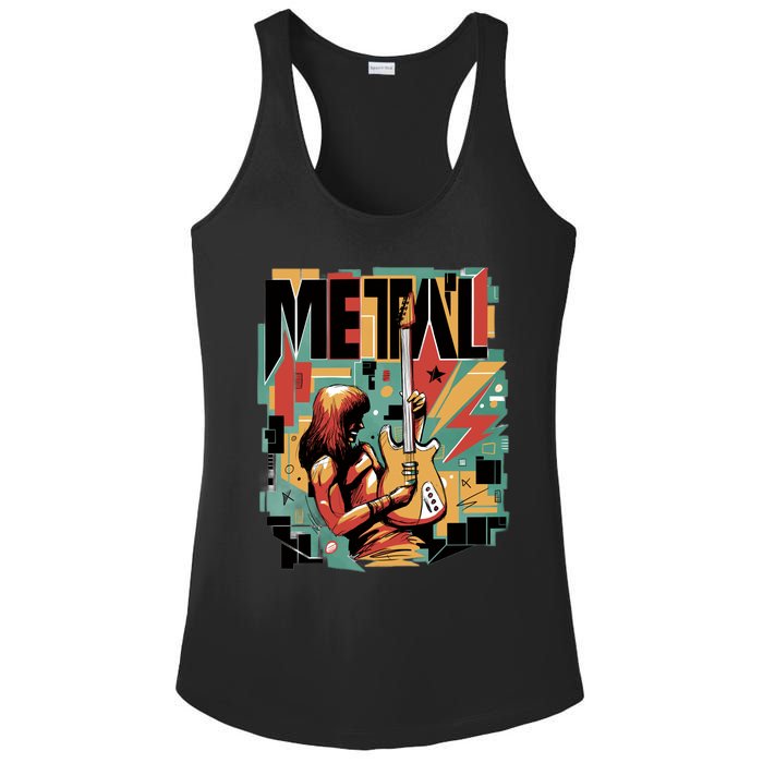 Metal Music Abstract Ladies PosiCharge Competitor Racerback Tank