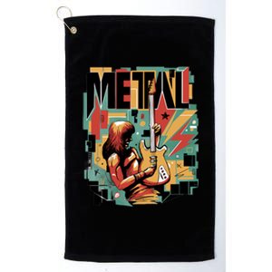 Metal Music Abstract Platinum Collection Golf Towel