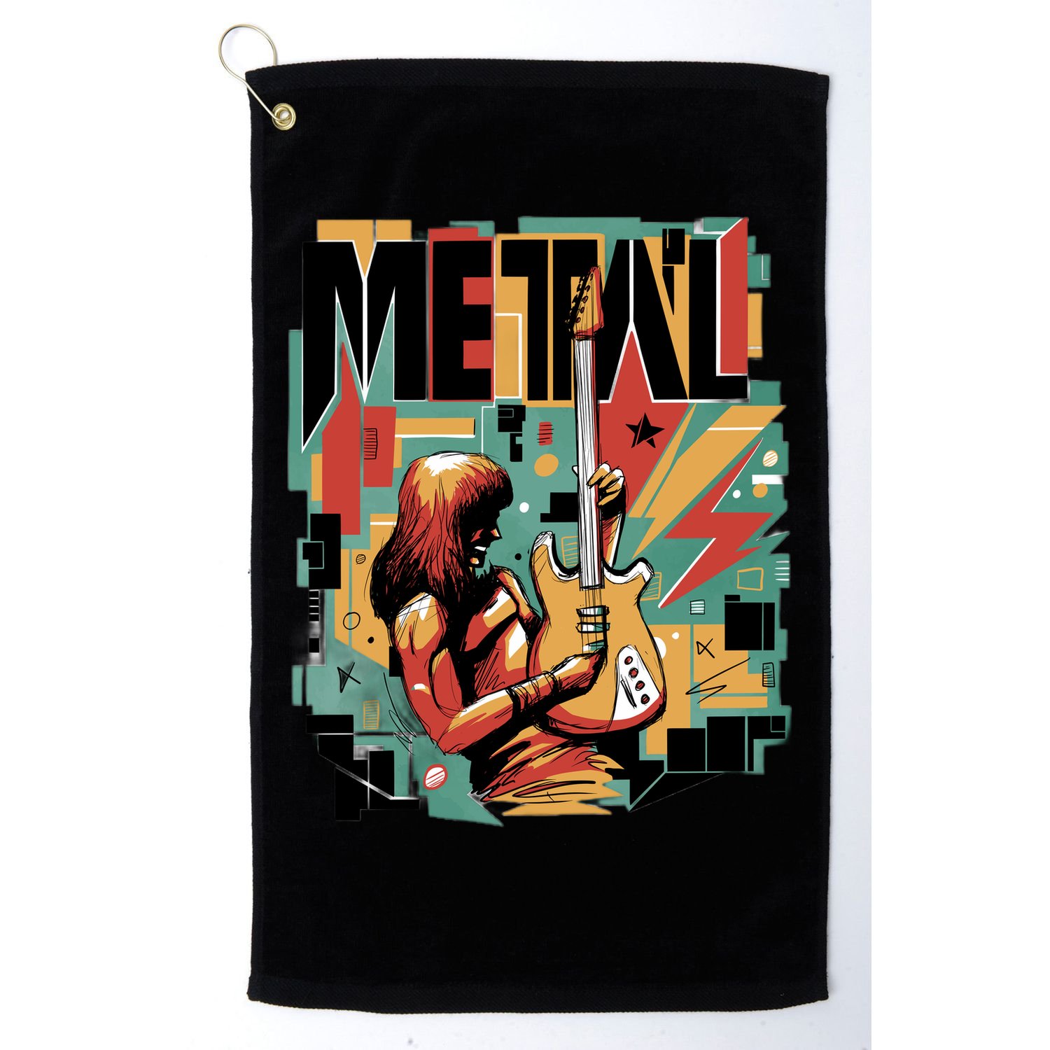 Metal Music Abstract Golf Towel