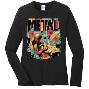 Metal Music Abstract Ladies Long Sleeve Shirt