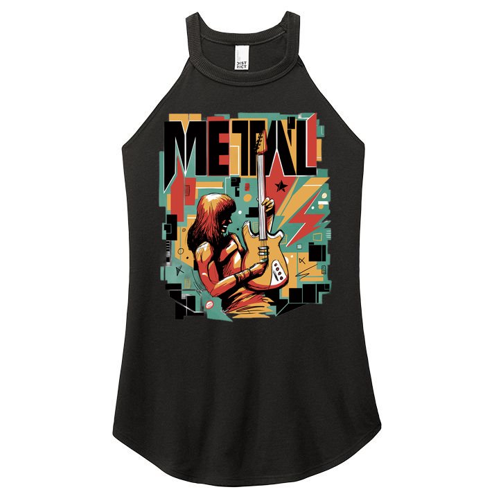 Metal Music Abstract Women's Perfect Tri Rocker Tank