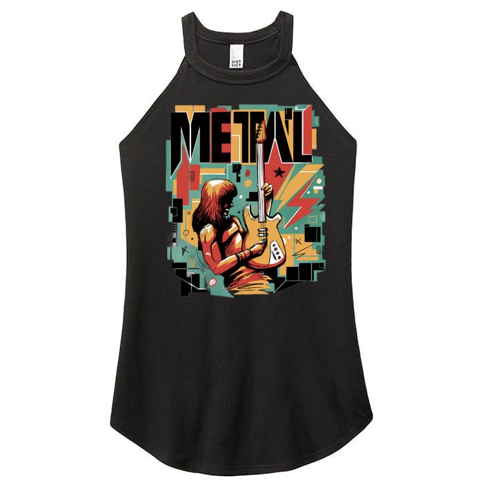 Metal Music Abstract Women's Perfect Tri Rocker Tank