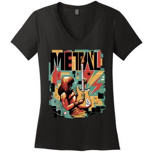 Metal Music Abstract Women's V-Neck T-Shirt