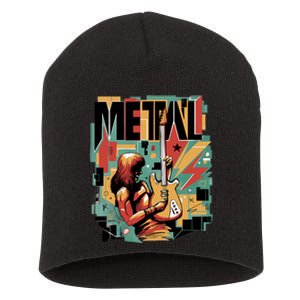 Metal Music Abstract Short Acrylic Beanie