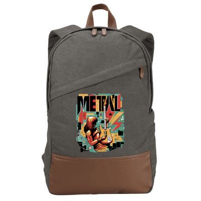 Metal Music Abstract Cotton Canvas Backpack