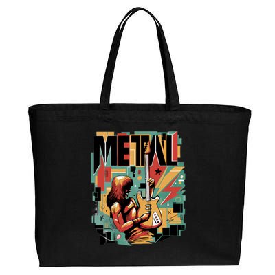 Metal Music Abstract Cotton Canvas Jumbo Tote