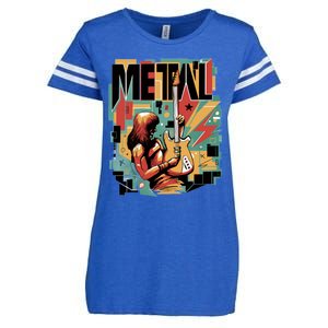 Metal Music Abstract Enza Ladies Jersey Football T-Shirt