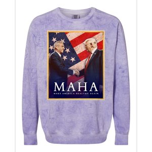 Maha Make America Healthy Again Usa Trump Kennedy Colorblast Crewneck Sweatshirt