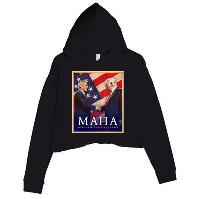 Maha Make America Healthy Again Usa Trump Kennedy Crop Fleece Hoodie