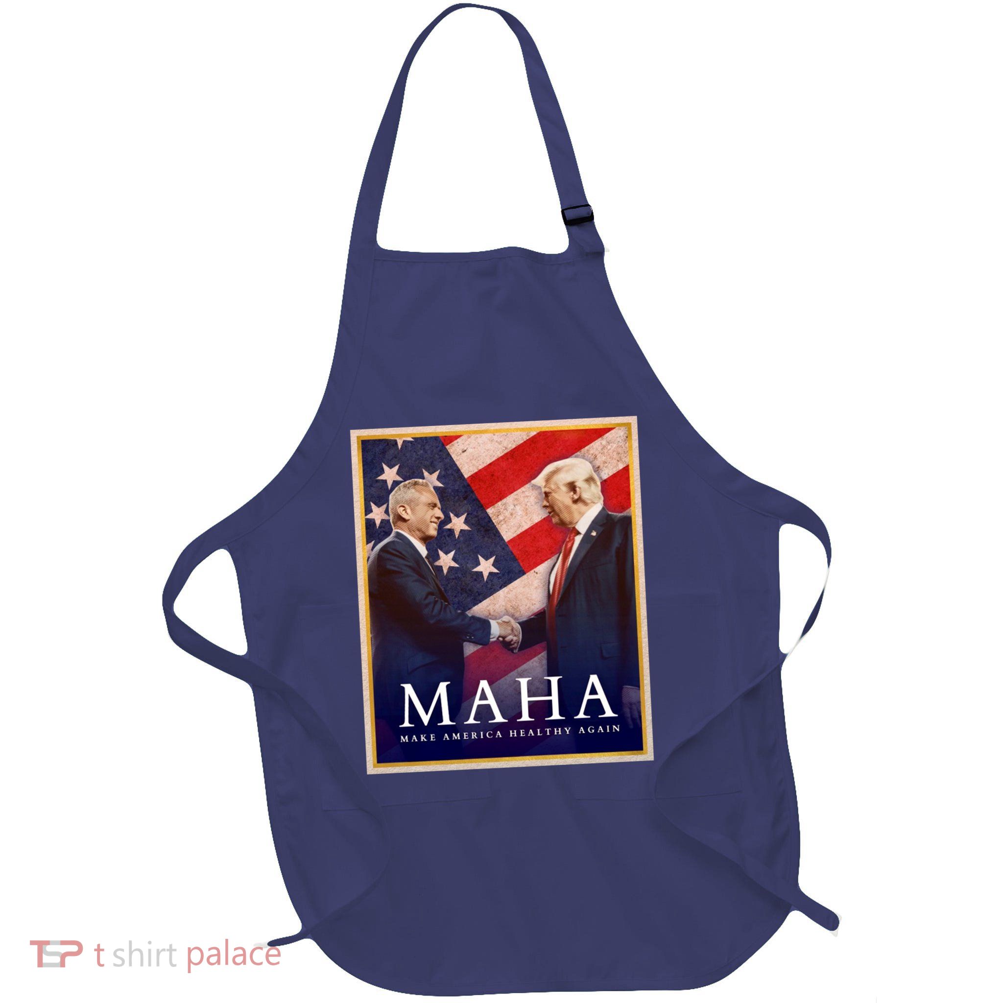 Maha Make America Healthy Again Usa Trump Kennedy Full-Length Apron With Pockets