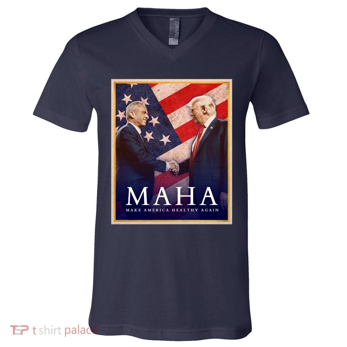 Maha Make America Healthy Again Usa Trump Kennedy V-Neck T-Shirt