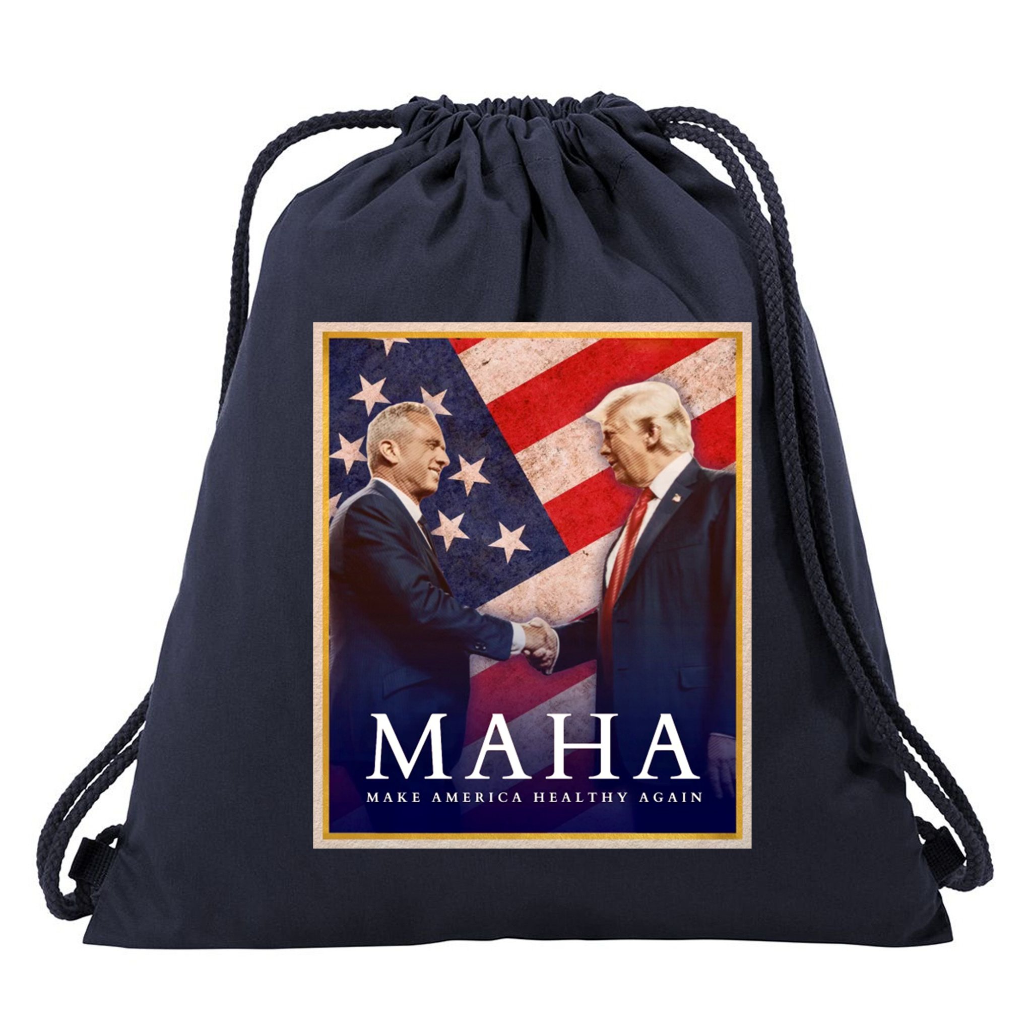 Maha Make America Healthy Again Usa Trump Kennedy Drawstring Bag