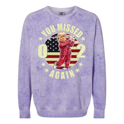 Missed Me Again Donald Trump Golfing Colorblast Crewneck Sweatshirt