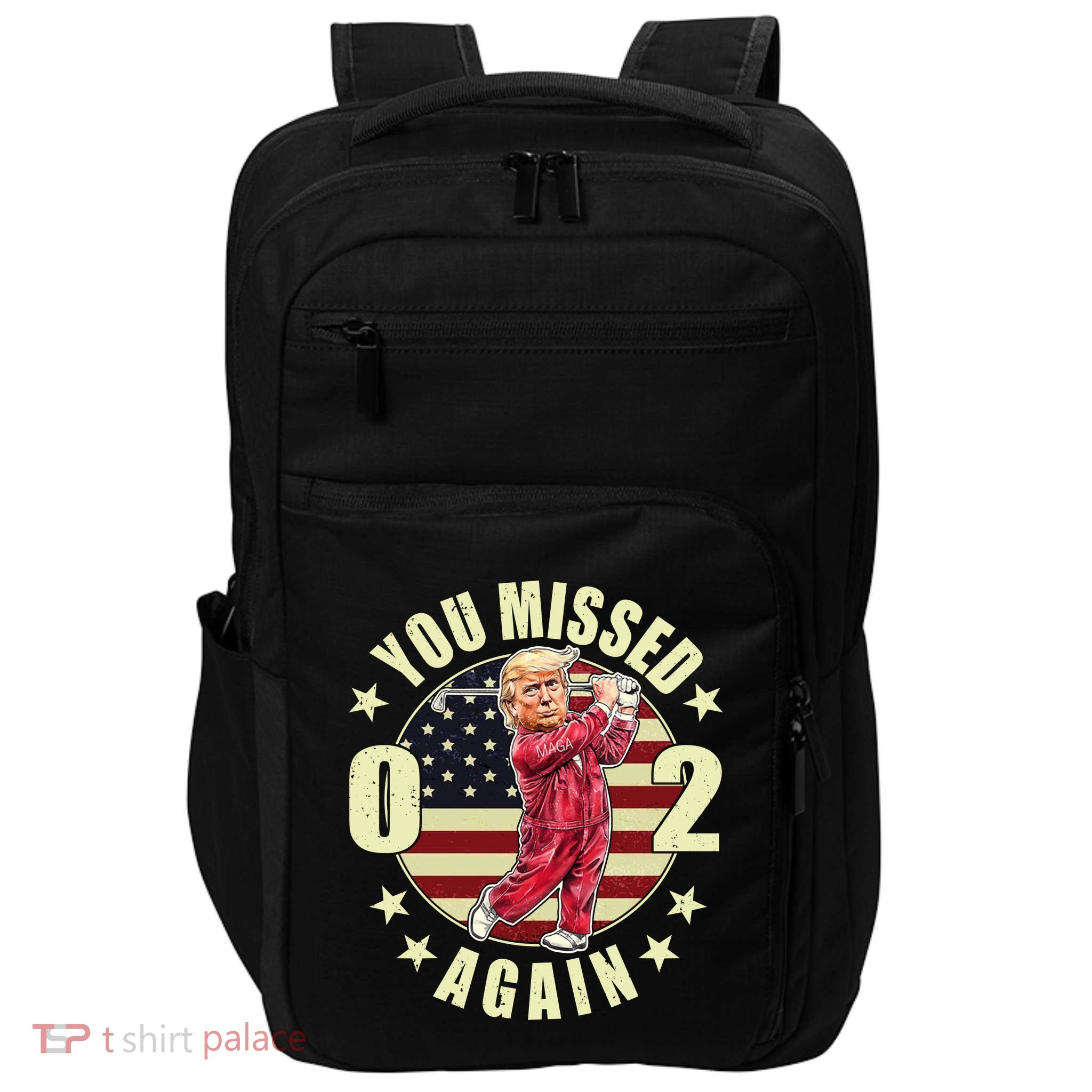 Missed Me Again Donald Trump Golfing Impact Tech Backpack