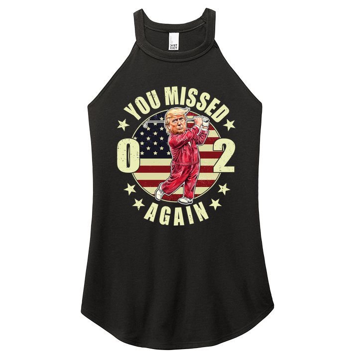 Missed Me Again Donald Trump Golfing Women's Perfect Tri Rocker Tank