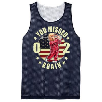 Missed Me Again Donald Trump Golfing Mesh Reversible Basketball Jersey Tank