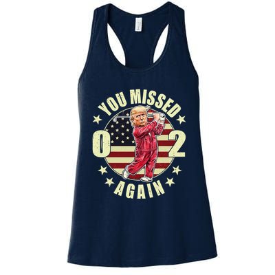 Missed Me Again Donald Trump Golfing Womens Tank Top