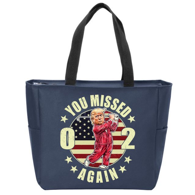 Missed Me Again Donald Trump Golfing Zip Tote Bag