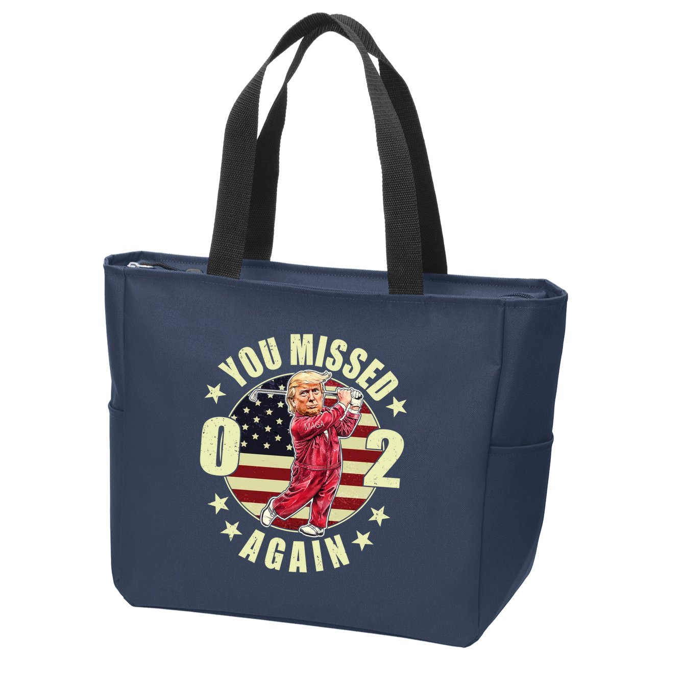 Missed Me Again Donald Trump Golfing Zip Tote Bag