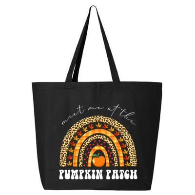 Meet Me At The Pumpkin Patch Leopard Rainbow Thanksgiving Gift 25L Jumbo Tote
