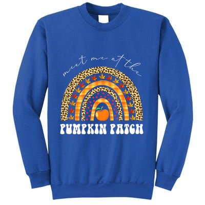 Meet Me At The Pumpkin Patch Leopard Rainbow Thanksgiving Gift Sweatshirt