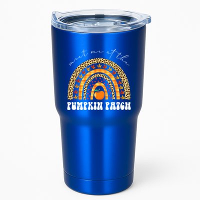 Meet Me At The Pumpkin Patch Leopard Rainbow Thanksgiving Gift Tumbler