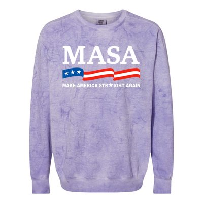 MASA Make America Straight Again Political Funny Sarcastic Colorblast Crewneck Sweatshirt