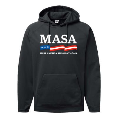 MASA Make America Straight Again Political Funny Sarcastic Performance Fleece Hoodie