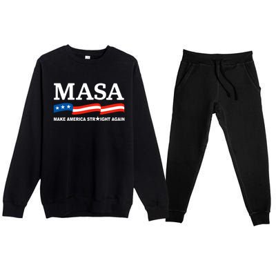 MASA Make America Straight Again Political Funny Sarcastic Premium Crewneck Sweatsuit Set