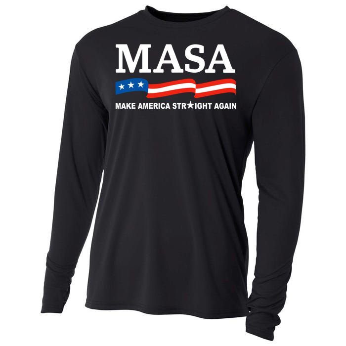 MASA Make America Straight Again Political Funny Sarcastic Cooling Performance Long Sleeve Crew